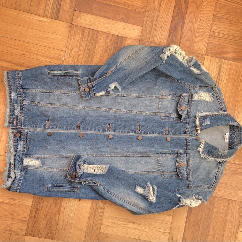 Long denim jacket